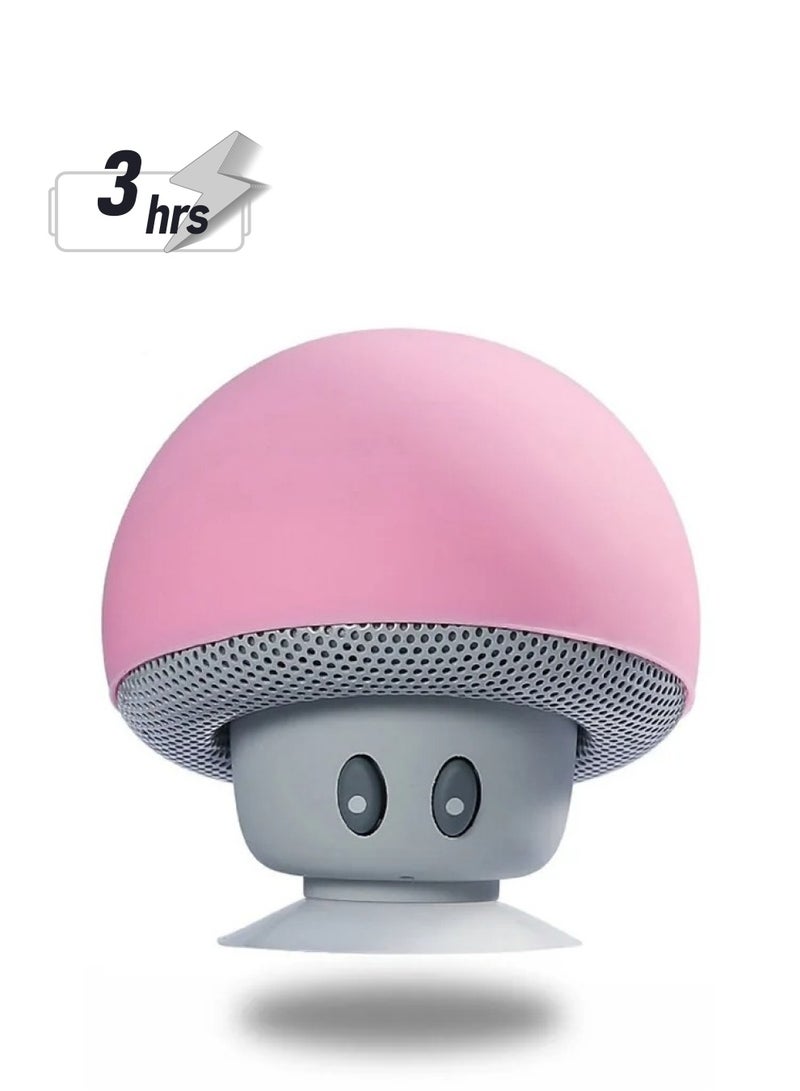 AROAQ Portable Bluetooth Speaker, High Quality Wireless Mushroom Speaker With Built In Microphone, Noise Cancelation Subwoofer With Suction Cup, Phone USB Speaker For Cycling Picnic Outdoor, (1pc, Grey And Pink) - Image 1