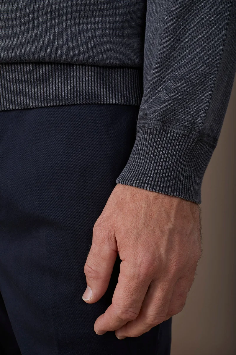 Doppelganger Grey Men's long-sleeved polo shirt in 100% cotton - Grey for Men | Best Price UAE