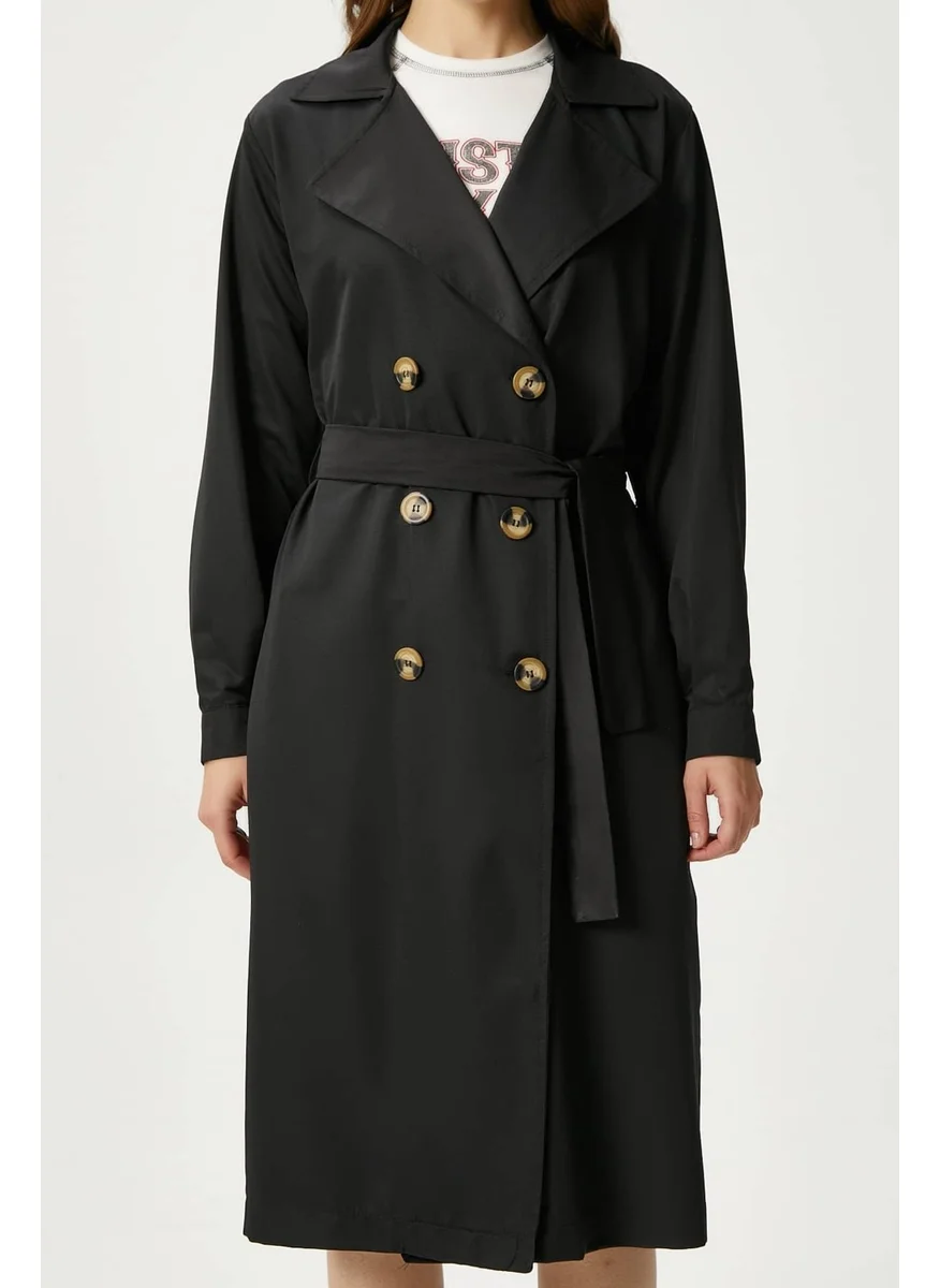 Ritnice Women's Light Seasonal Black Trench Coat