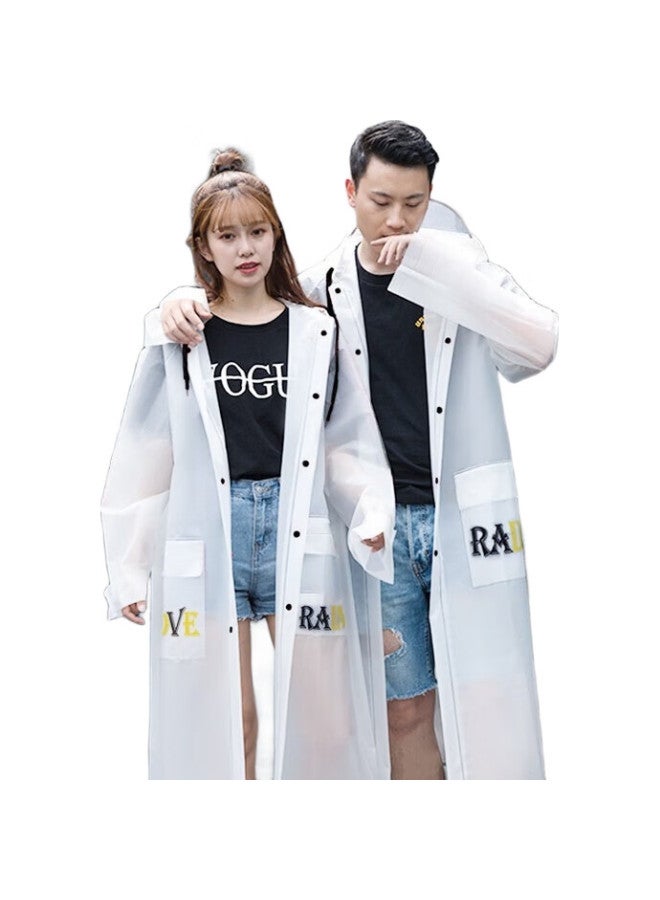 NOLANSEND Adult Raincoat, Semi-Transparent Raincoat With Frosted Hood, Thickened, N625 Size L (Recommended Height 165-175Cm) - Image 1