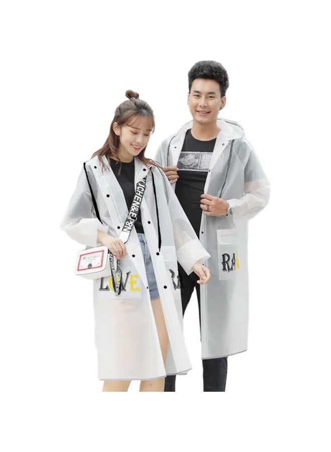 NOLANSEND Adult Raincoat, Semi-Transparent Raincoat With Frosted Hood, Thickened, N625 Size L (Recommended Height 165-175Cm) - Image 2