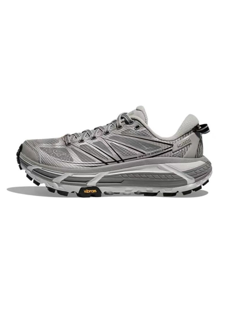 Hoka One One Mafate Speed 2 Outdoor Running Shoes Silver/Grey For Men/Women  - Image 2