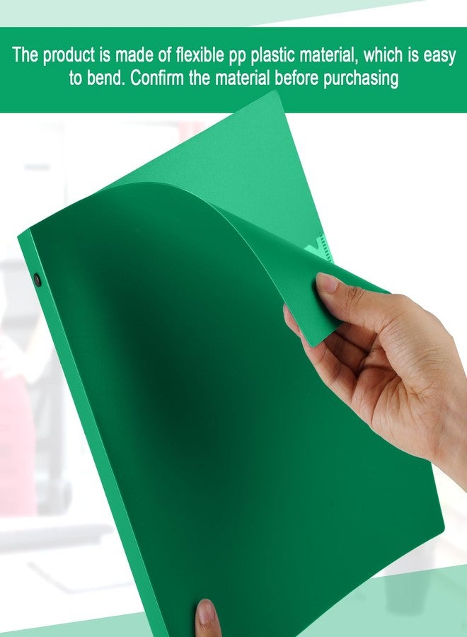 Henoyso 12 Pcs 3 Ring Binder 2 Inch Plastic Flexible Round Binder Fits Letter Size 8.5 x 11 Inch Paper Holds 300 Sheets with 1 Pockets for Office School(Green) - Image 4