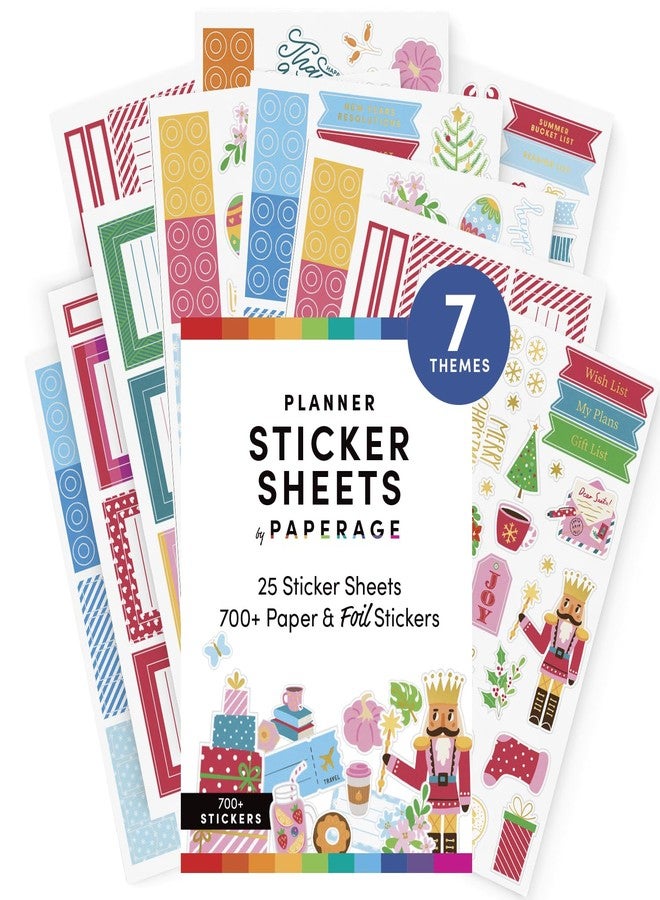 PAPERAGE Planner Stickers, Seasonal & Gold Foil Stickers for Planners, Calendars, Journals & Notebooks, (Seasonal & Holiday Theme), 25 Sheets, Over 600 Stickers Per Pack - Image 1