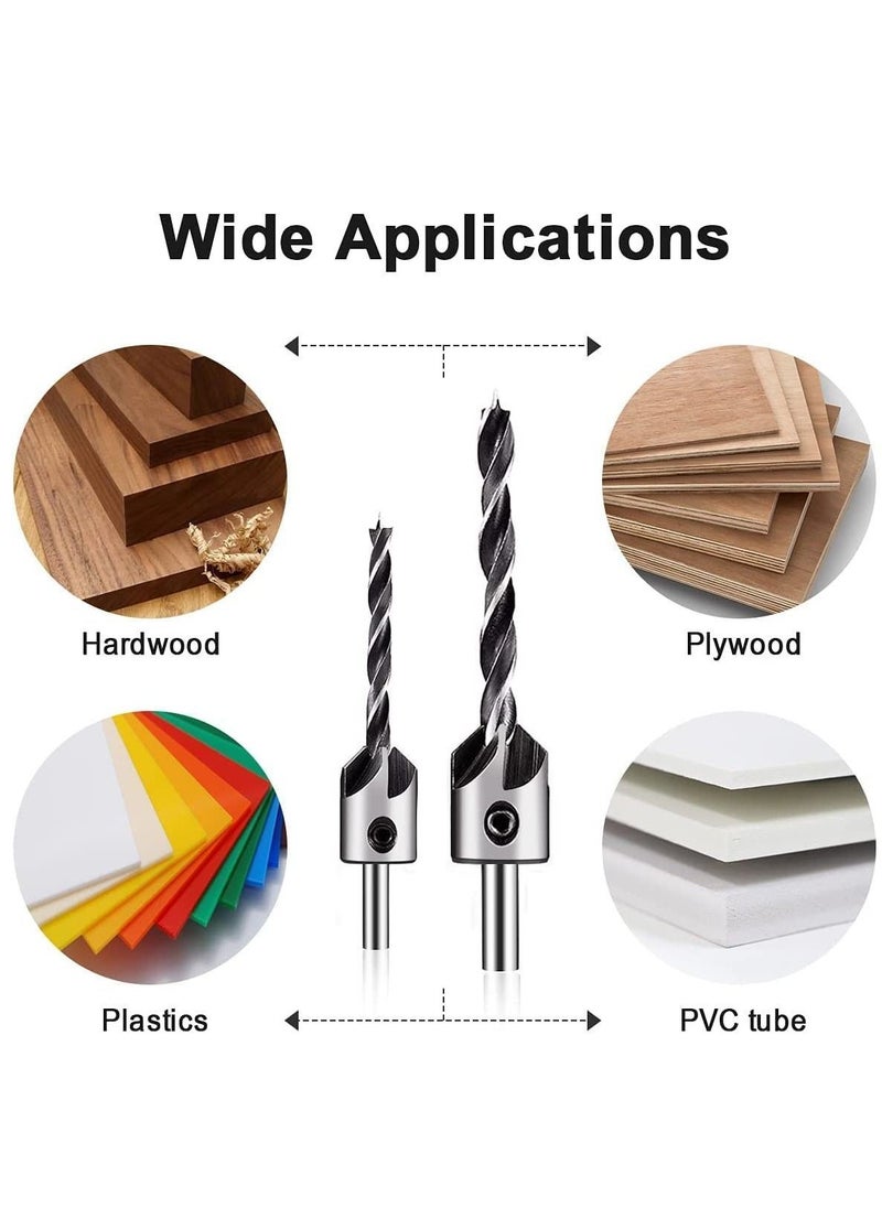 7-Piece High Speed Steel Countersink Drill Bit with One L-wrench Silver 13.00 x 3.00 11.00cm