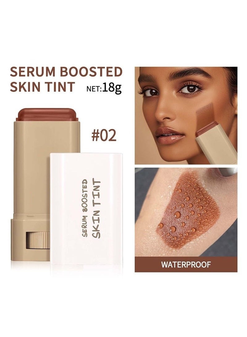 lakerain Beauty Balm Serum Boosted Skin Tint, Solid Tinted Moisturizing Serum Foundation Stick, Buildable Medium-to-Full Coverage Contour Stick for Face Makeup - Image 2