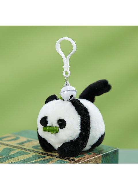 Le Jier With Keychain Bell Pull Rope Wagging Tail Cat Doll Called White Rabbit Plush Toy Gift-Specifications:Panda [bell With Keychain]