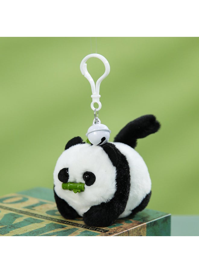 Generic - Le Jier With Keychain Bell Pull Rope Wagging Tail Cat Doll Called White Rabbit Plush Toy Gift-Specifications:Panda [bell With Keychain] - Image 1