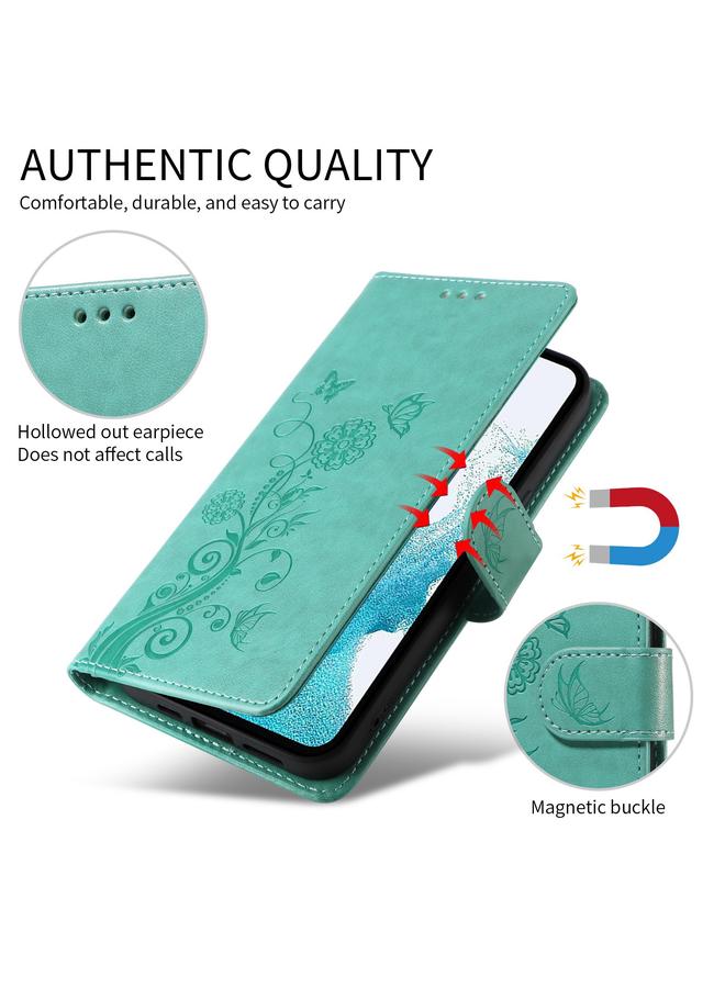 S-TOP Case For Samsung Galaxy A34 5G Embossed Butterfly Flowers Leather Phone Case - Image 5