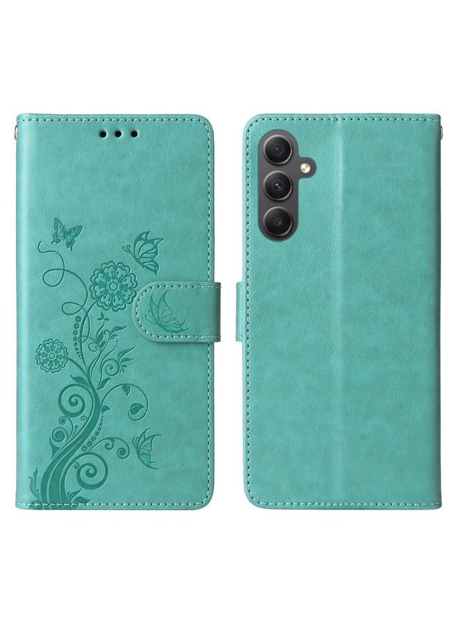 S-TOP Case For Samsung Galaxy A34 5G Embossed Butterfly Flowers Leather Phone Case - Image 3