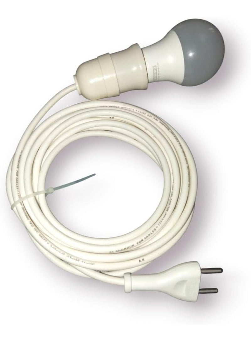 Electrical Extension Cord - High Quality Copper Wire - High Efficiency Electrical Plug and Socket (15 Meters with 12W LED Bulb) - Image 2