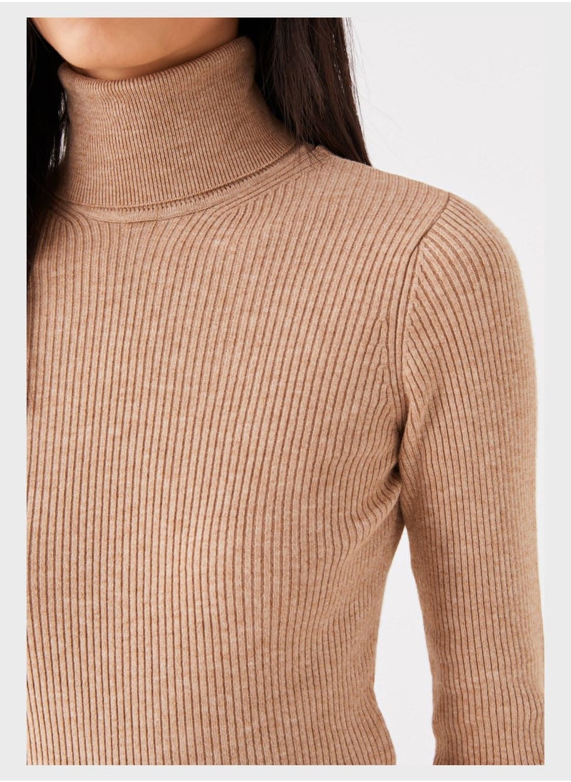 LC WAIKIKI - Turtle Neck Ribbed Sweatshirt - Image 1