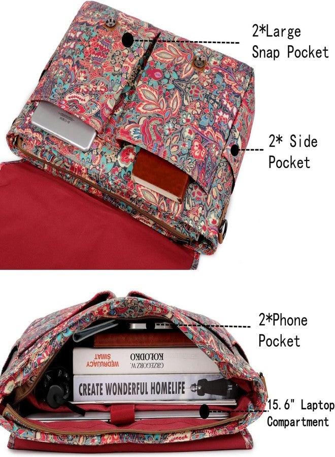 Baosha 15.6 Inch Laptop Bag Floral for Women Briefcase Shoulder Bag Messenger Bag YL-01 (HS) - Image 3
