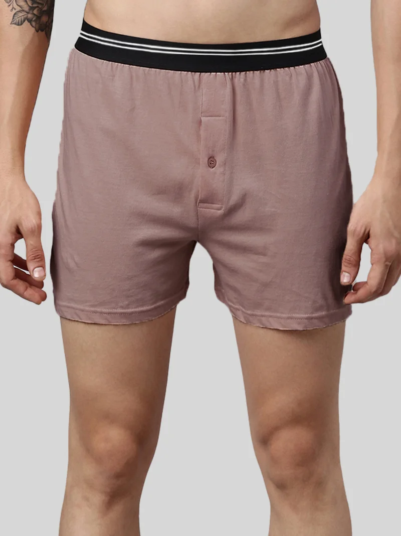 Joven Men Solid Pure Cotton Boxers Pack Of 2