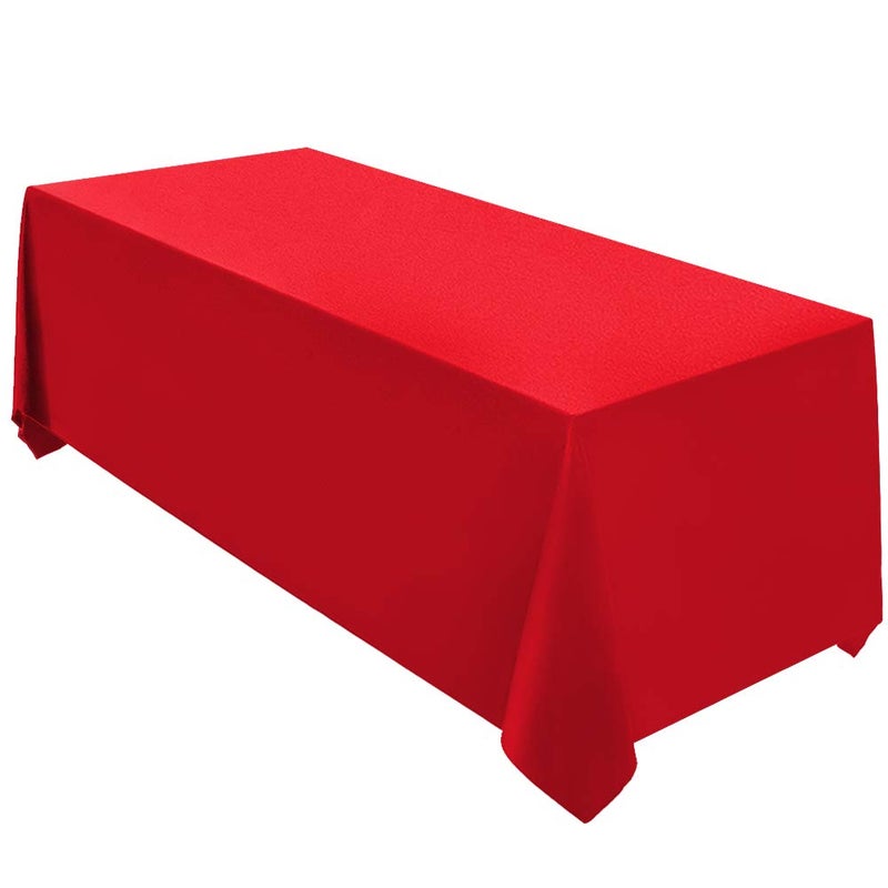 Surmente Red Tablecloth 90 x 132-inch Rectangular Christmas Table Cloth for Weddings  Banquets  or Restaurants - Image 1