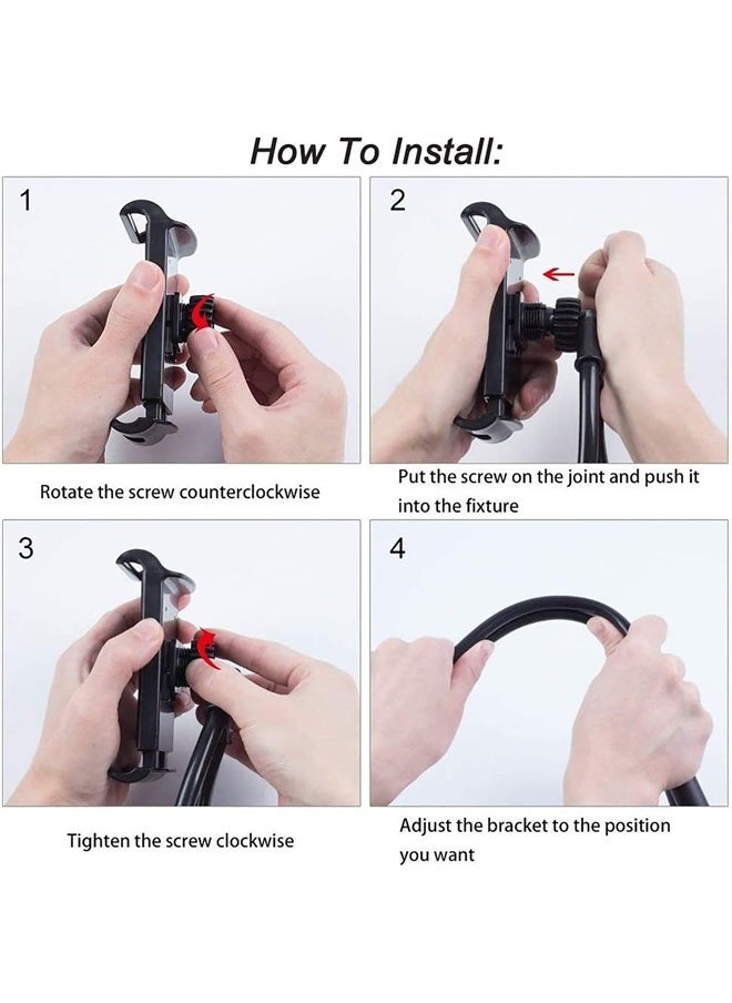 NCElec 011 Neck Cell Desk Bed,Bike and Motorcycle Mount,Lazy Bracket Mobile Phone Stand Holder (Black)  - Image 3