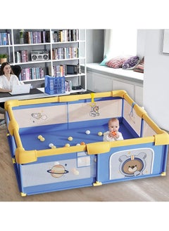 YQbest Baby Playpen, 200 X 180 CM, Extra Large Play Yard With Gate, Sturdy Safety Baby Fence With Soft Breathable Mesh, Easy Assembly, 2 Hand Grips, 60 Balls, 1 Storage Bag  - Image 4