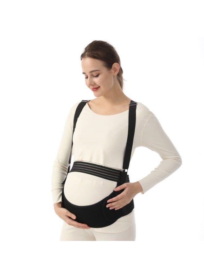 3-in-1 Maternity Belly Support Belt with Shoulder Straps – Adjustable Pregnancy Support Band for Abdomen & Lower Back Relief, Suitable for Mid to Late Pregnancy M - Image 1