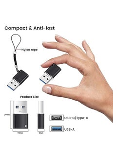 erorex USB C to USB 3.0 Adapter, 2 Pcs Protable USB C Female to USB A Male Adapter with Rope, Mini USB 3.0 Adapter High Speed Data Transfer Compatible with MacBook/Tablet/Laptop  - Image 5