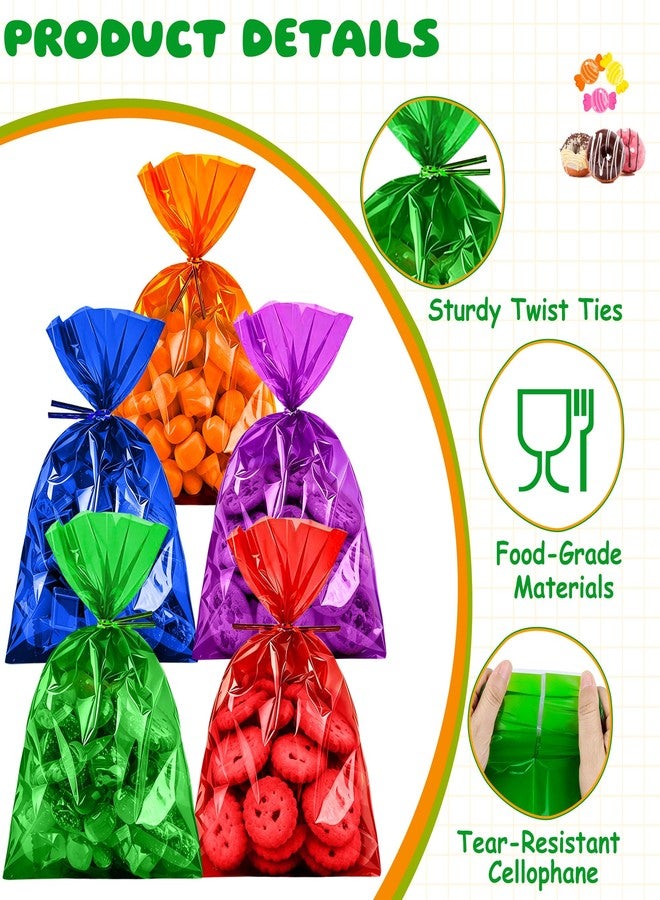 QOIUSO Purple Clear Cellophane Treat Bags 8x11 Inch: 50 Pack Clear Gift Bags with Ties for Treat Candy Goodie Cookies Snacks Party Favors and Christmas Gift Wrapping - Image 4