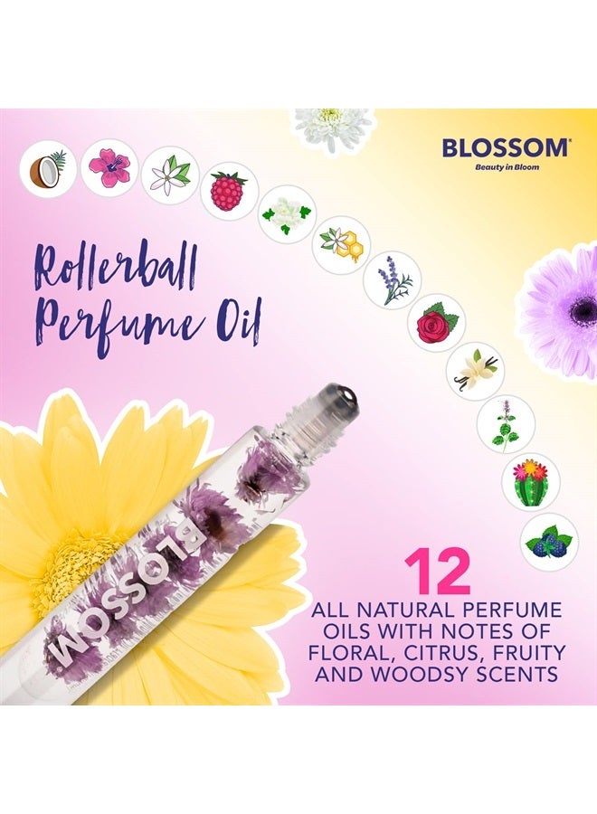 Blossom Roll on Rollerball Perfume Oil with Natural Ingredients + Essential Oils, Infused with Real Flowers, Made in USA, 0.20 fl. oz./5.9 ml, (Sandalwood, cedar, Amber, Vetiver), Luxe Lavenderwood - Image 2