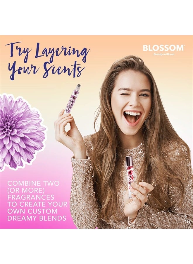 Blossom Roll on Rollerball Perfume Oil with Natural Ingredients + Essential Oils, Infused with Real Flowers, Made in USA, 0.20 fl. oz./5.9 ml, (Sandalwood, cedar, Amber, Vetiver), Luxe Lavenderwood - Image 4