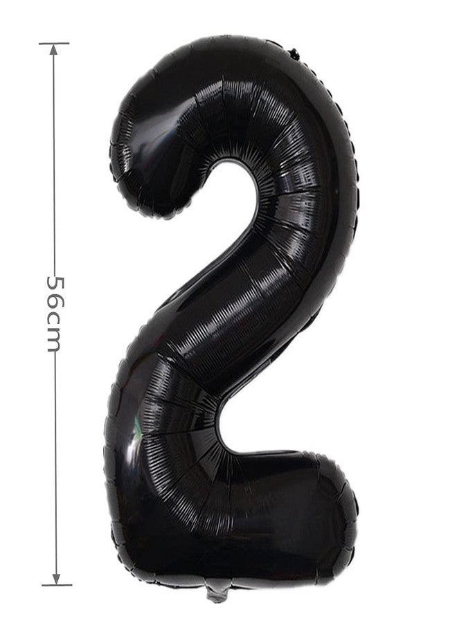 YPSelected 32 Inch Large Foil Helium Number Balloon Birthday Wedding Party 0-9 (Black, 2) - Image 3