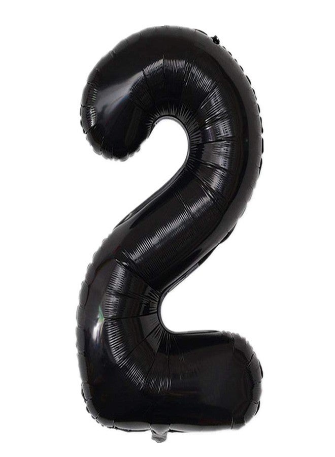 YPSelected 32 Inch Large Foil Helium Number Balloon Birthday Wedding Party 0-9 (Black, 2) - Image 2