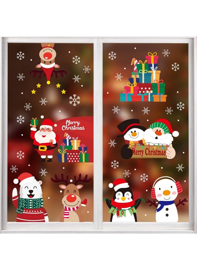 CCINEE CCINEE 352PCS Christmas Window Clings Sticker Snowflakes Sata Claus Reindeer Snowman Xmas Decals for Chrismas Party Decoration Holiday Supplies  - Image 1