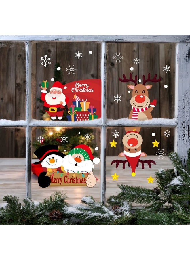 CCINEE CCINEE 352PCS Christmas Window Clings Sticker Snowflakes Sata Claus Reindeer Snowman Xmas Decals for Chrismas Party Decoration Holiday Supplies  - Image 5