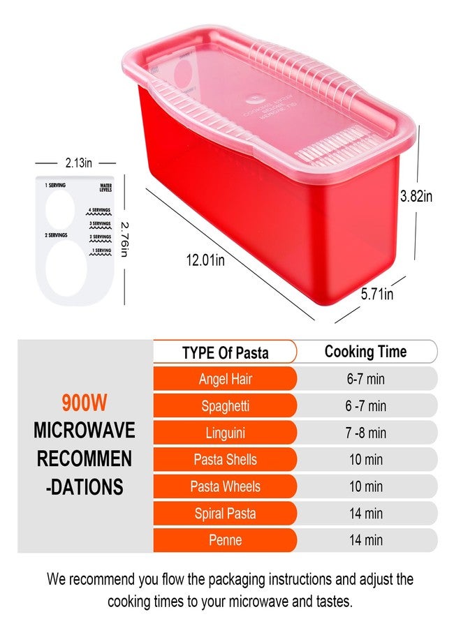PCREGPAE Microwave Pasta Pot with Strainer Lid & Measuring Cup Clip Quickly Cook 1-4 Servings-No Mess, Sticking or Waiting For Boil, Pasta Cooker in Microwave for Dorm Kitchen Office College Essential - Image 2