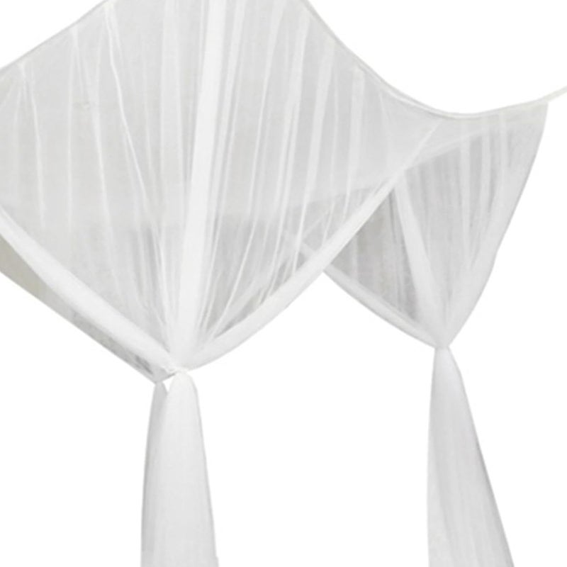 Bed Canopy Mesh Curtain Netting Drape Valance Polyester Hanging Tent Cover for Princess Bedroom Decoration Suitable for Girls ADU, White - Image 2