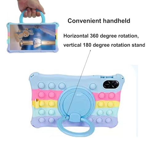 ALHBEJT Tablet Case for Huawei Honor Pad X9 X8 PRO 115 inch Soft AntiStress Silicone Case with 360 Rotate StandPencil HolderShoulder StrapPen for Huawei Honor 115 inch Colorful Light Blue - Image 3