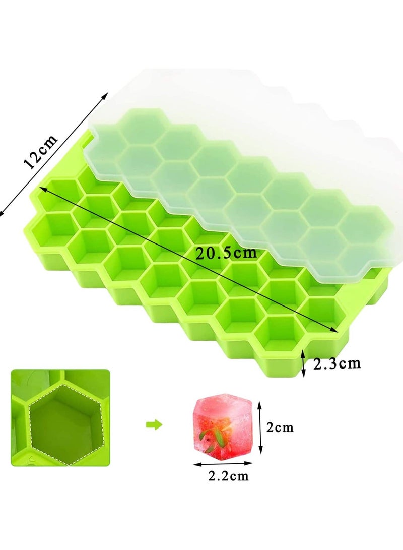(Pack of 3) Flexible Silicone Honeycomb 37 Cavity Ice Cube Tray for Freezer Moulds Small Cubes Fridge Bar Soft Ice Cube Tray -Pack of 3 - Image 3