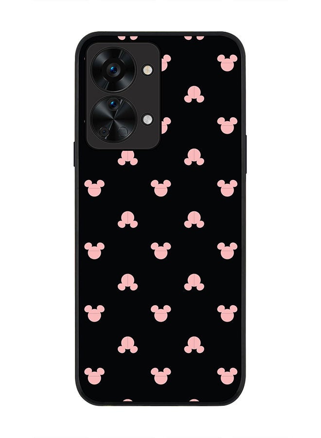 Stylizedd حافظة حواف سوداء متينة لهاتف OnePlus Nord 2T، حافظة رفيعة، حافظة مرنة بحواف مطاطية، مضادة للسقوط، غلاف TPU جل رقيق - طباعة ميكي - Image 1