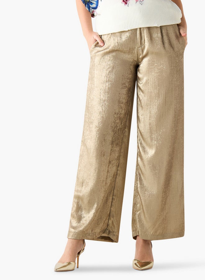 2Xtremz Textured Wide Leg Pants with Pockets - Image 1