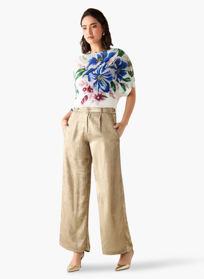 2Xtremz Textured Wide Leg Pants with Pockets - Image 2