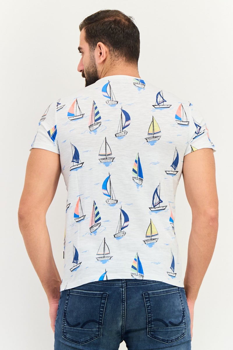 JACK & JONES Men Crew Neck Short Sleeve Graphic Print T-Shirt, Multicolor - Image 4