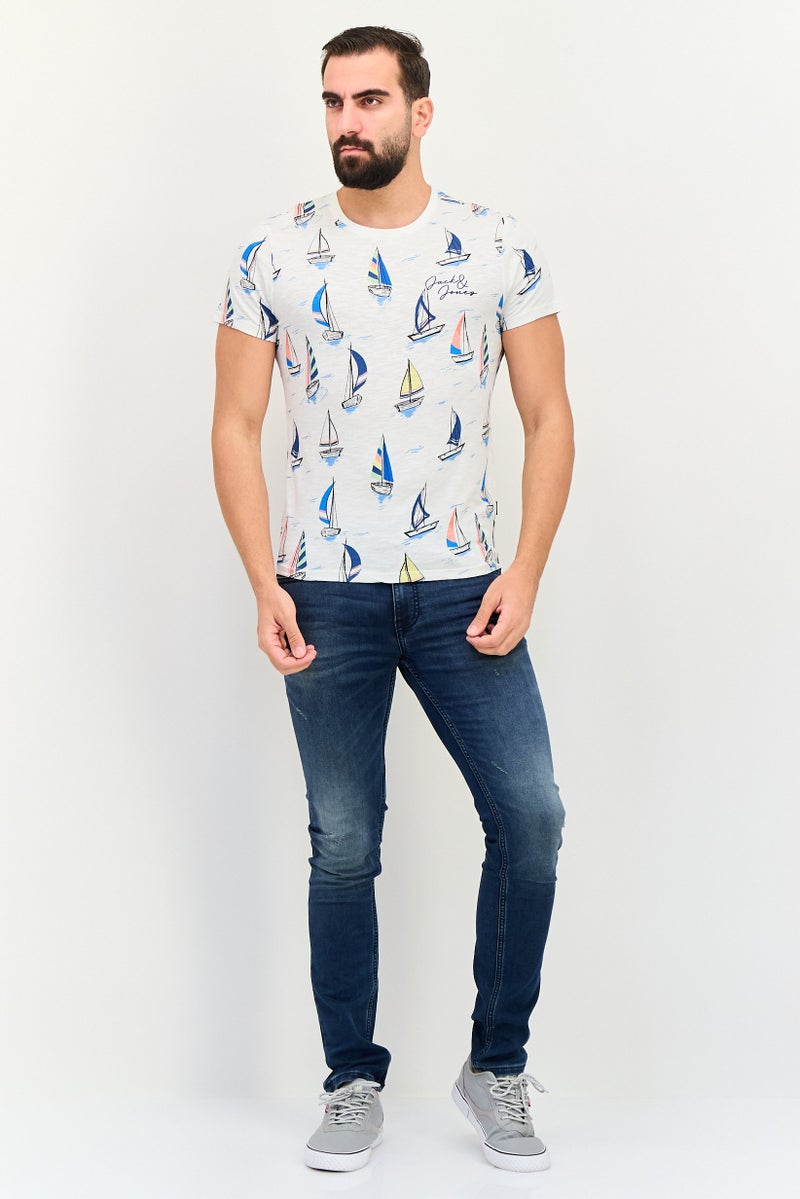 JACK & JONES Men Crew Neck Short Sleeve Graphic Print T-Shirt, Multicolor - Image 3