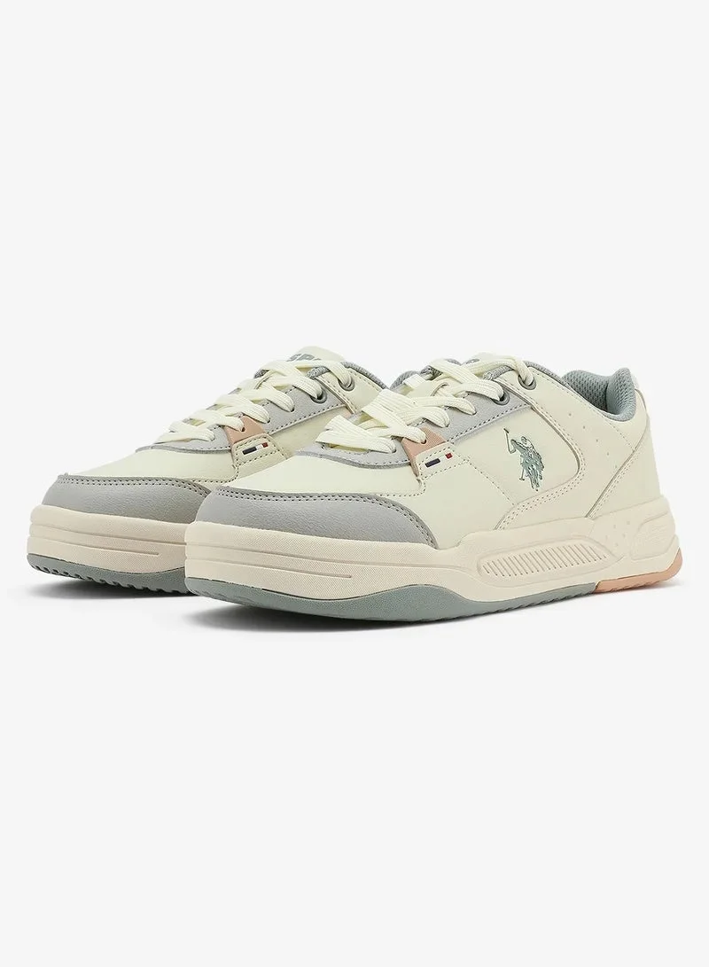 U.S. Polo Assn. beige U.S. Polo Assn. Women’s PHILI GLB 5PR Sneakers – Beige Multi-Tone Casual Lace-Up Shoes | Lightweight Cushioned Everyday Comfort Trainers  | Best Price UAE