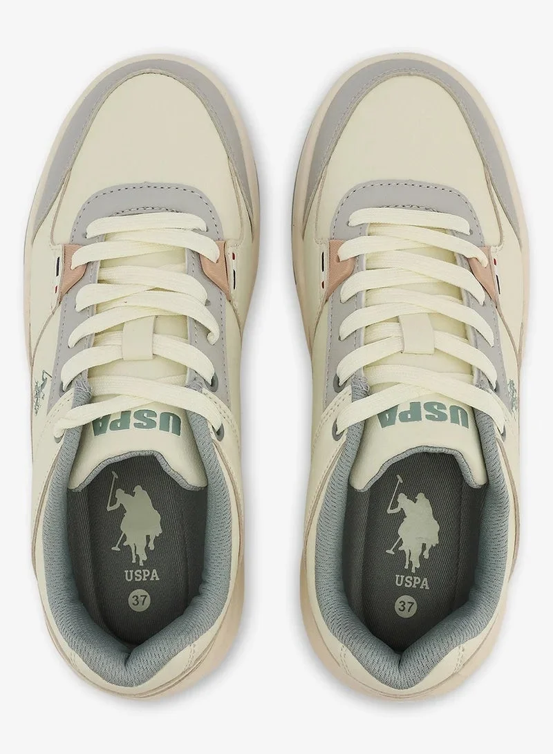 U.S. Polo Assn. beige U.S. Polo Assn. Women’s PHILI GLB 5PR Sneakers – Beige Multi-Tone Casual Lace-Up Shoes | Lightweight Cushioned Everyday Comfort Trainers  | Best Price UAE