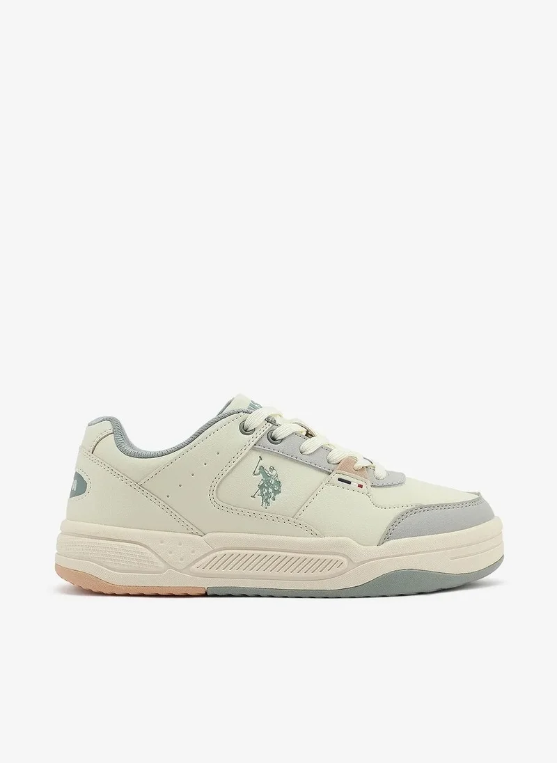 U.S. Polo Assn. U.S. Polo Assn. Women’s PHILI GLB 5PR Sneakers – Beige Multi-Tone Casual Lace-Up Shoes | Lightweight Cushioned Everyday Comfort Trainers
