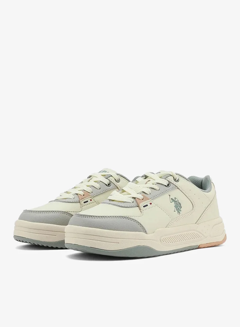 U.S. Polo Assn. beige U.S. Polo Assn. Women’s PHILI GLB 5PR Sneakers – Beige Multi-Tone Casual Lace-Up Shoes | Lightweight Cushioned Everyday Comfort Trainers for Women | Best Price UAE