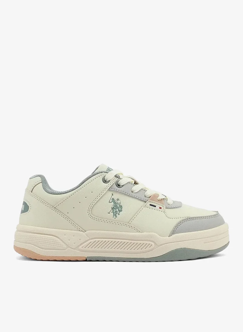 U.S. Polo Assn. beige U.S. Polo Assn. Women’s PHILI GLB 5PR Sneakers – Beige Multi-Tone Casual Lace-Up Shoes | Lightweight Cushioned Everyday Comfort Trainers for Women | Best Price UAE