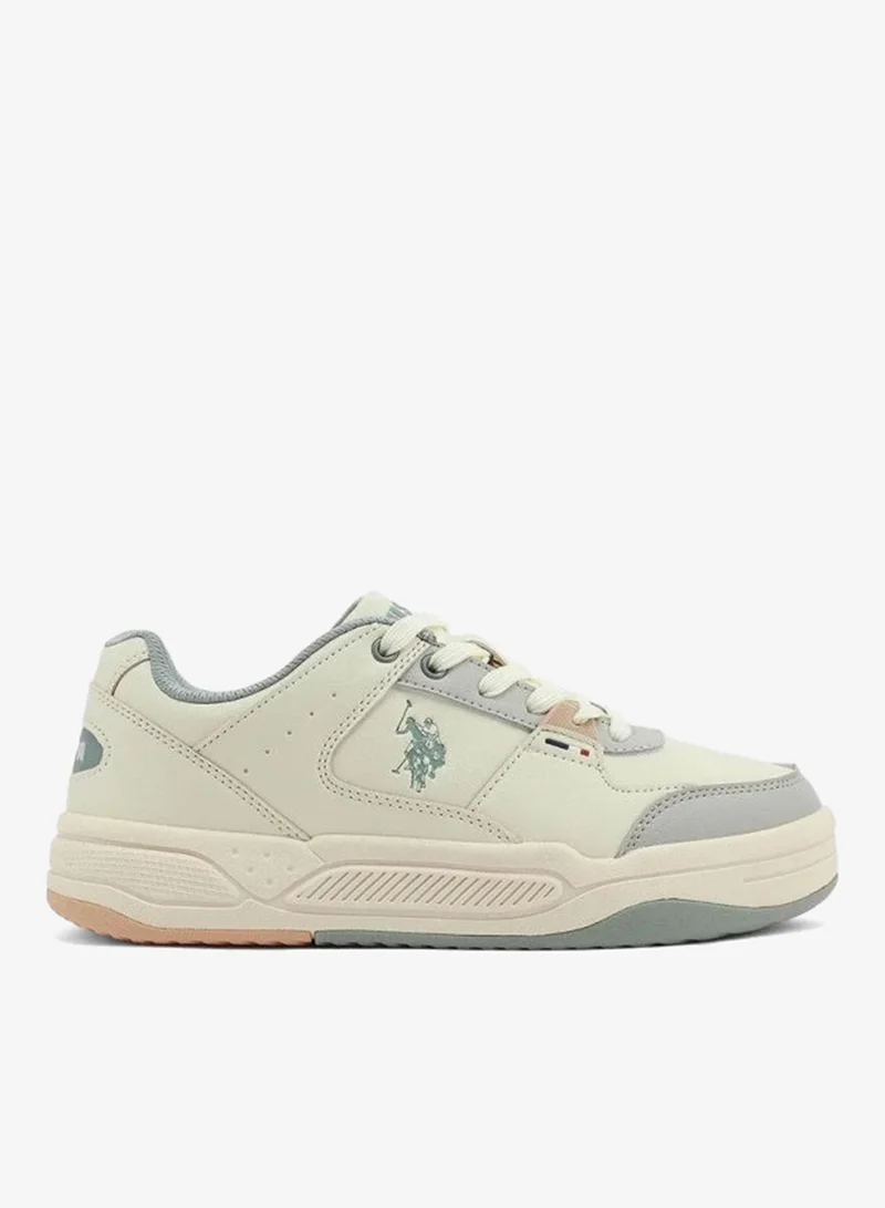 U.S. Polo Assn. Women’s PHILI GLB 5PR Sneakers – Beige Multi-Tone Casual Lace-Up Shoes | Lightweight Cushioned Everyday Comfort Trainers