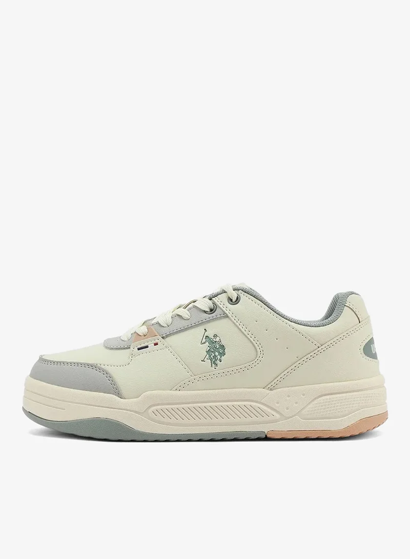 U.S. Polo Assn. beige U.S. Polo Assn. Women’s PHILI GLB 5PR Sneakers – Beige Multi-Tone Casual Lace-Up Shoes | Lightweight Cushioned Everyday Comfort Trainers for Women | Best Price UAE
