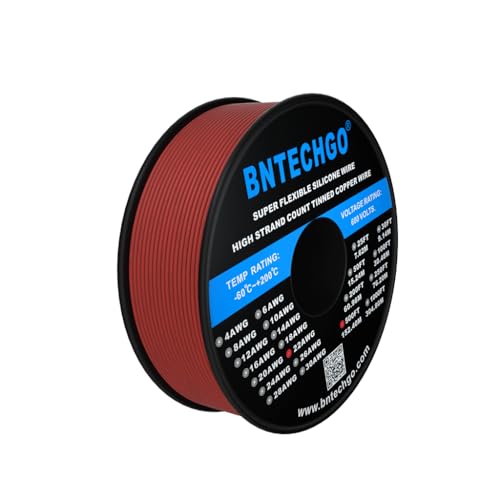 BNTECHGO 22 Gauge Silicone Wire Spool 500 ft Red Flexible 22 AWG Stranded Tinned Copper Wire - Image 3