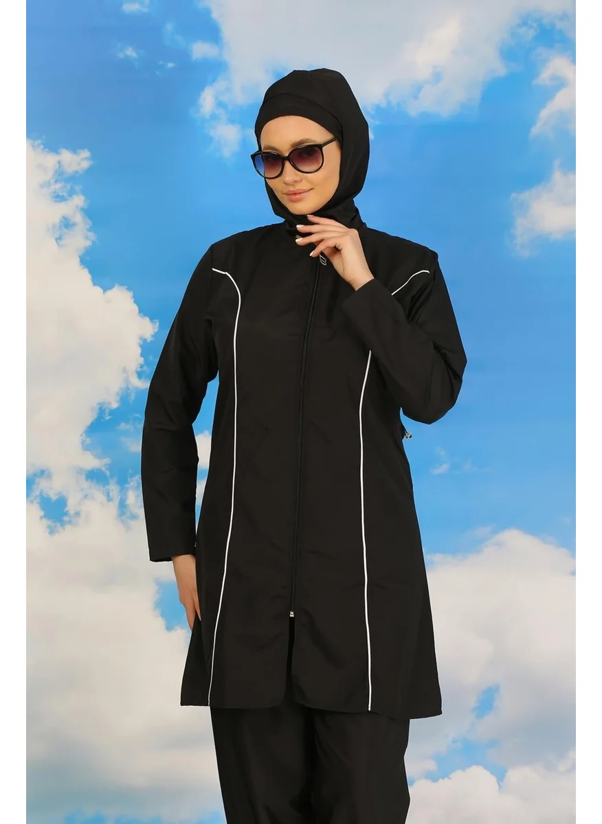 اكبينيز Women's Full Hijab Black Swimsuit 31060