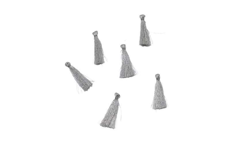 HUNNY- BUNCH HUNNY BUNCH Zari Tassel with Loop for Decorations Art Craft Work Hangings DIY Projects Bookmarks Key Chains Bags Borders ToransColorSilver Pack of 18