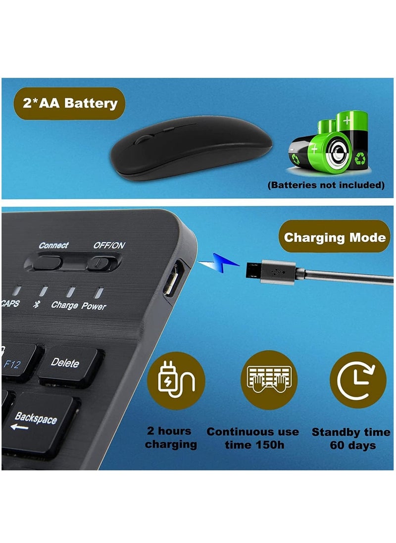 ELTRAZONE - Arabic and English Bluetooth Keyboard and Mouse Combo, Ultra-Slim Portable Compact Wireless Mouse Keyboard Set for IOS Android Windows Tablet Phone iPhone iPad Pro Air Mini - Image 1